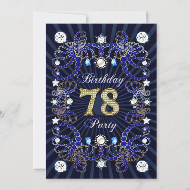 78e anniversaire invitation de fête avec des masse (Devant)