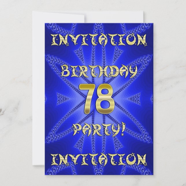 78e invitation de fête d'anniversaire (Devant)