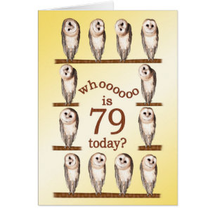 79e anniversaire, Curious owls card.