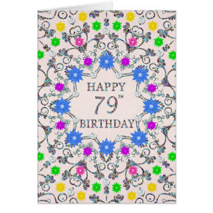 79e anniversaire Fleurs Abstraites