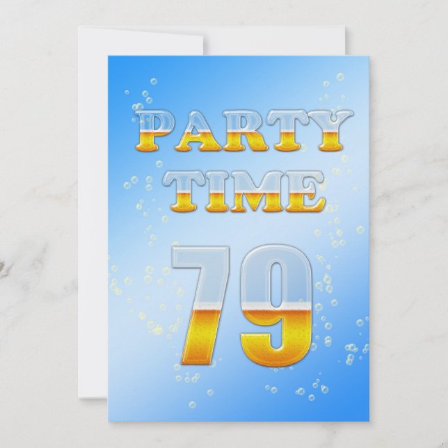 79e anniversaire invitation avec bière (Devant)