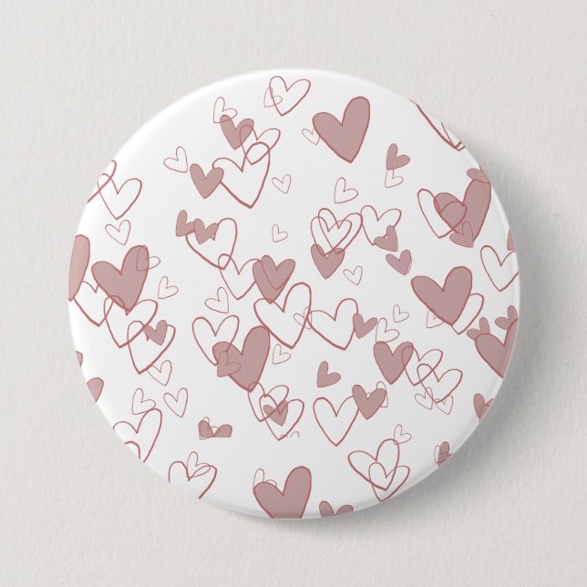 7,6 Cm Badge rond grand cœur (7,6 cm) (Devant)