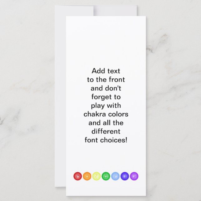 7 chakras sur une ligne horizontale (Devant)