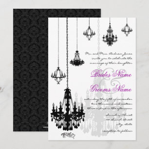 7 Chandeliers Noirs Cartes d'Invitation de Mariage
