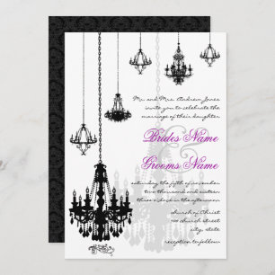 7 Chandeliers noirs Invitations de mariage