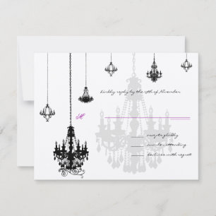 7 Chandeliers Noirs Mariage Cartes RSVP
