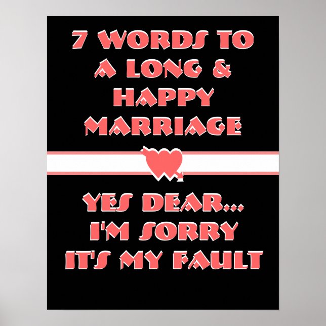 7 Mots À Un Mariage Long Et Heureux - Poster (Devant)