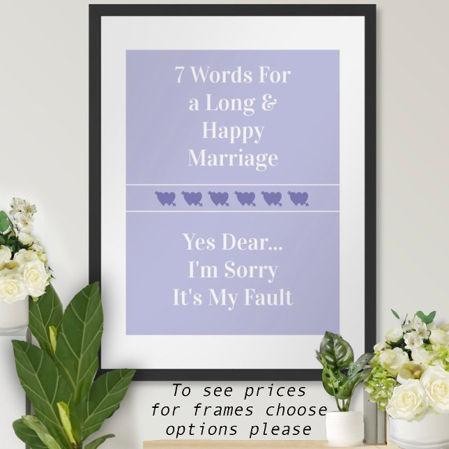 7 Mots À Un Mariage Long Et Heureux - Poster (Créateur téléchargé)