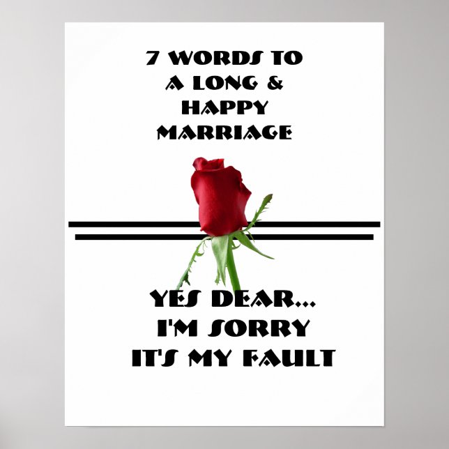 7 Mots À Un Mariage Long Et Heureux - Poster (Devant)