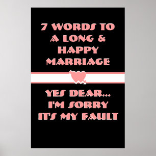 7 Mots Pour Un Long Et Heureux Mariage - Affiche