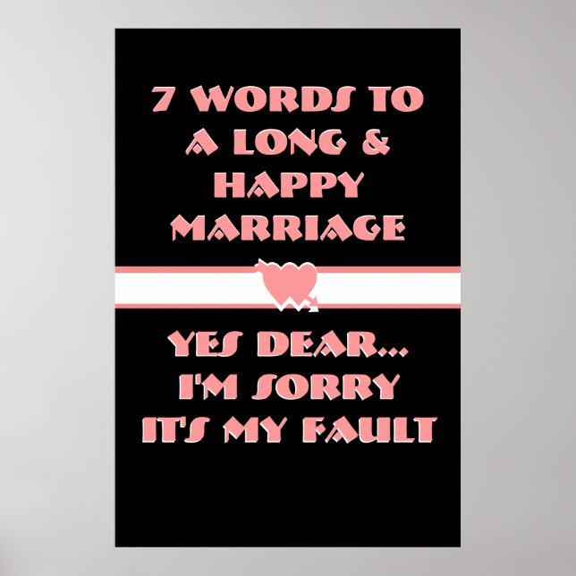 7 Mots Pour Un Long Et Heureux Mariage - Affiche (Devant)