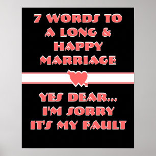 7 Mots Pour Un Long Et Heureux Mariage - Affiche