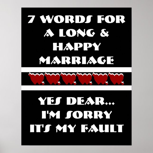 7 Mots Pour Un Long Et Heureux Mariage - Affiche (Devant)