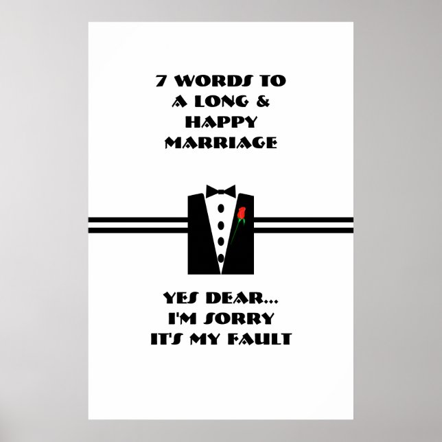 7 Mots Pour un Mariage Long et Heureux - Affiche (Devant)