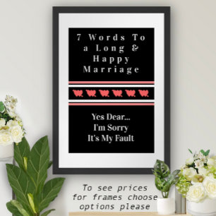 7 Mots Pour Un Mariage Long Et Heureux - Affiche