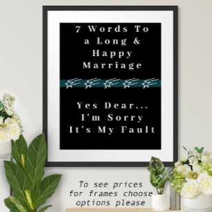 7 Mots Pour Un Mariage Long Et Heureux - Affiche