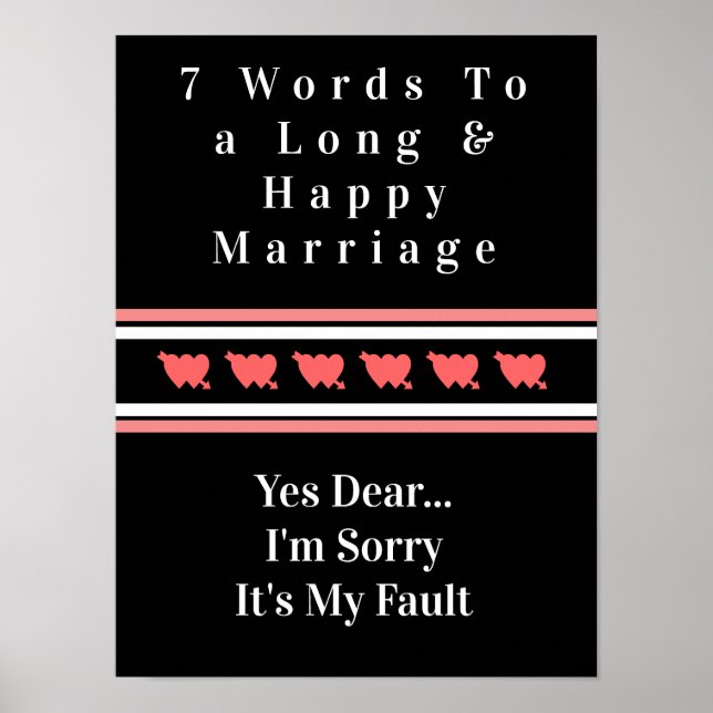 7 Mots Pour Un Mariage Long Et Heureux - Affiche (Devant)