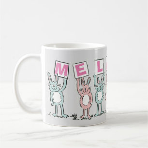 7 Nom de la lettre avec lapins de café Mug