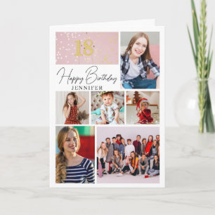 7 Photo Collage Carte d'anniversaire 18 ans Tout â