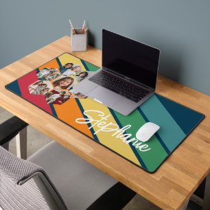 7 Photo Hexagon Collage Retro Stripe - Calligraphi