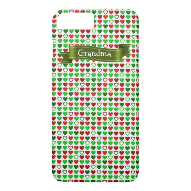 7 Plus Coque iphone des Coeurs de Noël personnalisés (Dos)