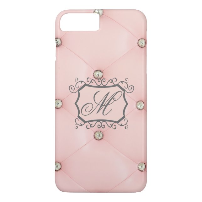 7 Plus Diamond Bling rose Tufted Monogram iPhone 7+ Coque (Dos)