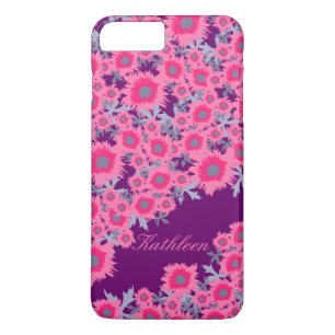 7 Plus Joli pavot rose violet pourpre coque iphone damass
