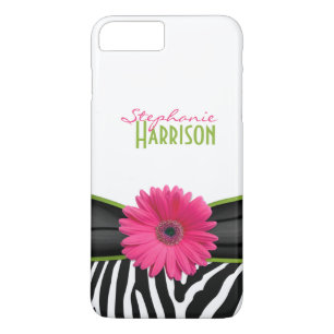 7 Plus Pink Green Daisy Zebra Personnalisé iPhone 6 coque