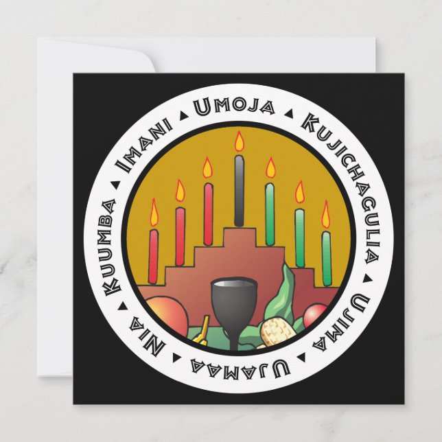 7 Principes de la carte de voeux Kwanzaa Flat (Devant)
