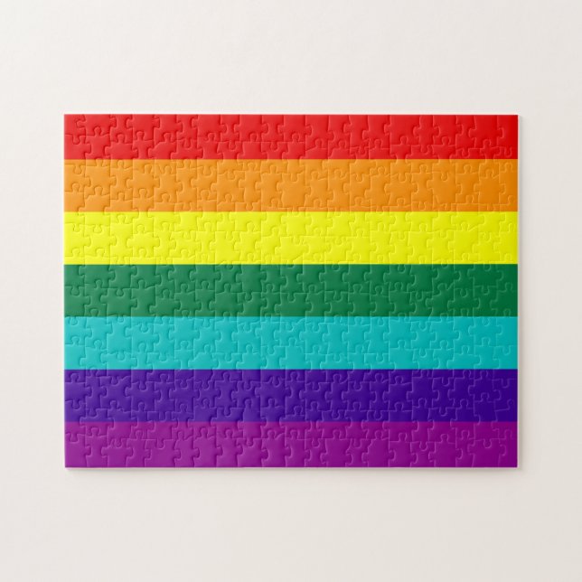 7 Stripes Rainbow Gay Pride Flag Puzzle (Horizontal)