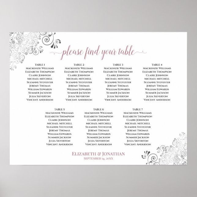 7 Tableau Blanc et Rose Frilly Mariage (Devant)