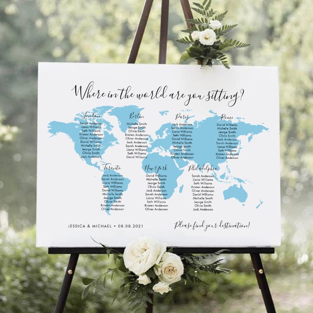 7 Tables Plan du Monde de Destination Tableau de S (Créateur téléchargé)