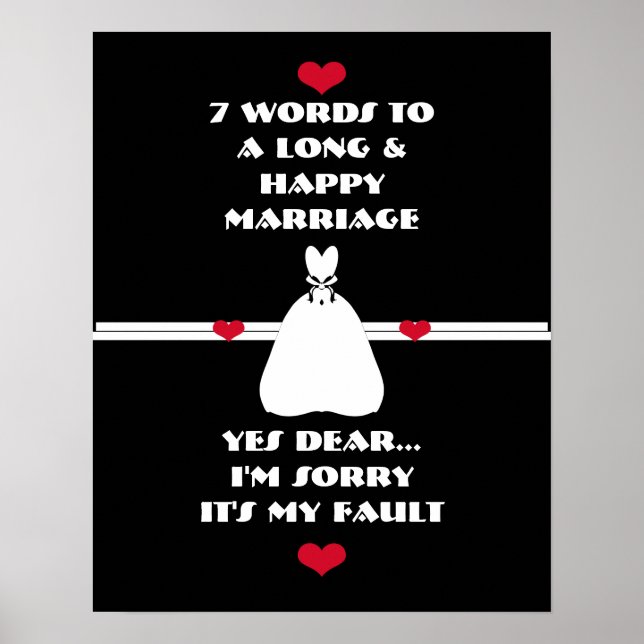 7 Words To A Long And Happy Marriage - Poster (Devant)