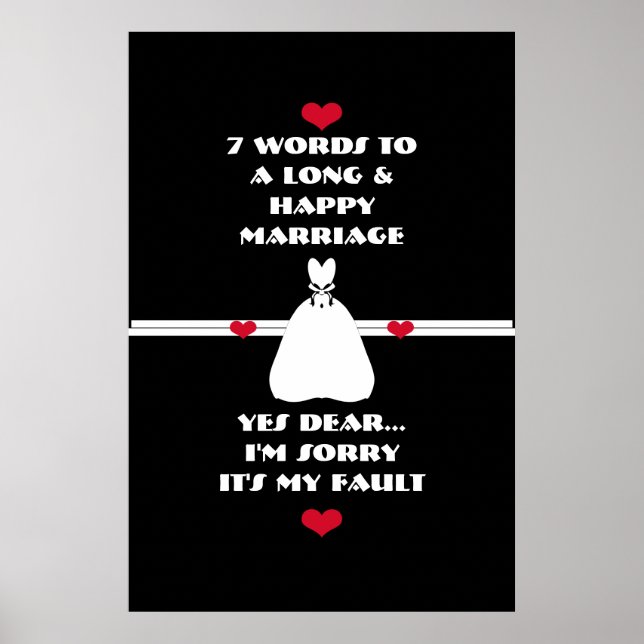 7 Words To A Long And Happy Marriage - Poster (Devant)
