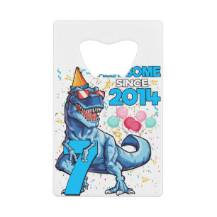 7e anniversaire Dinosaur 7 ans Garçon Enfants Awe