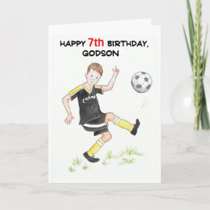 7e carte d'anniversaire pour un Godson - Footballe