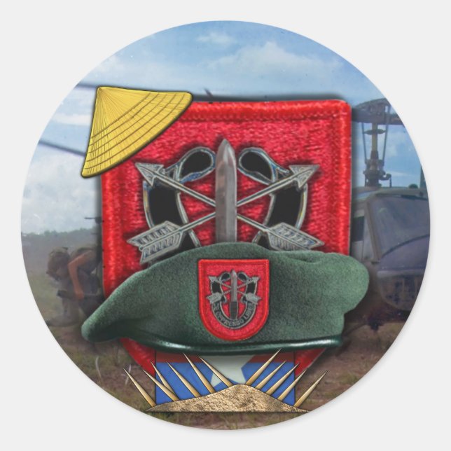 7e forces spéciales Green Berets flash nam Sticker (Devant)