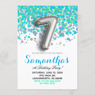 7e Invitation Confetti Anniversaire