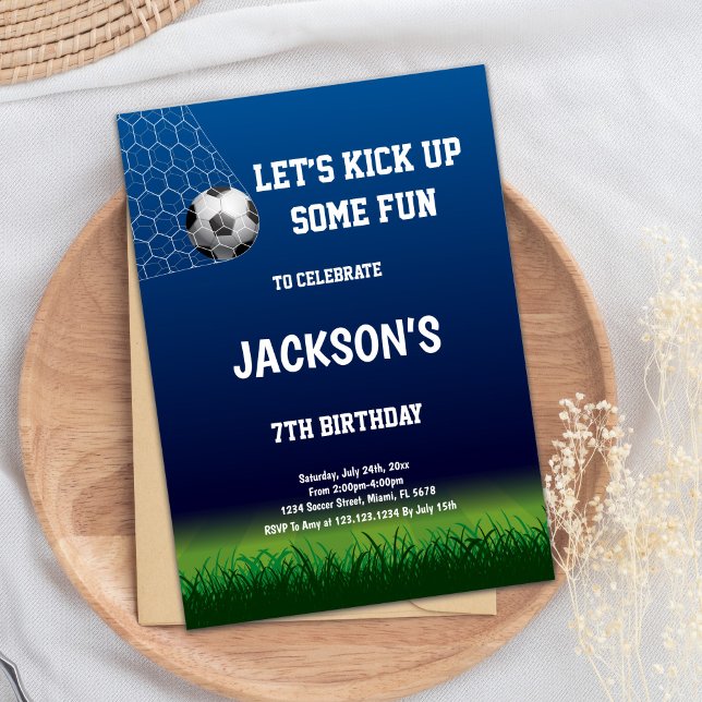 7e Invitation d'anniversaire de football (7th Soccer Birthday Invitations)