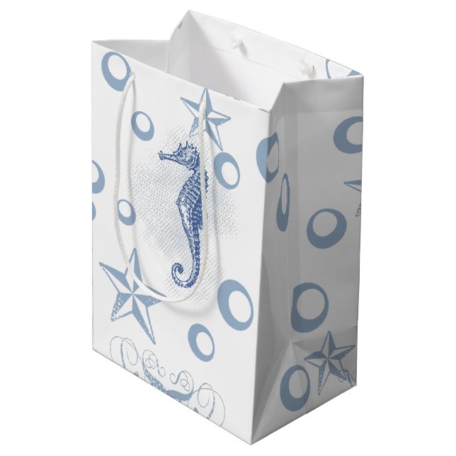 7lx4.5wx10h sac cadeau moyen Seahorse Ocean Beach (Dos Angle)