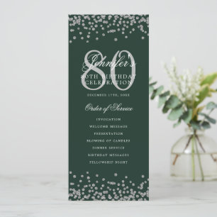 80 Anniversaire Programme Argent Confetti Menu Ver