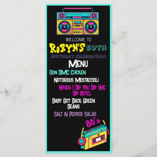 80 ou 90 Thème Anniversaire Invitation