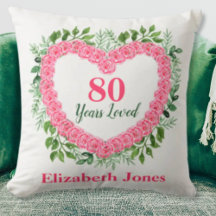 80e anniversaire Coussin - 80 ans Loved Design