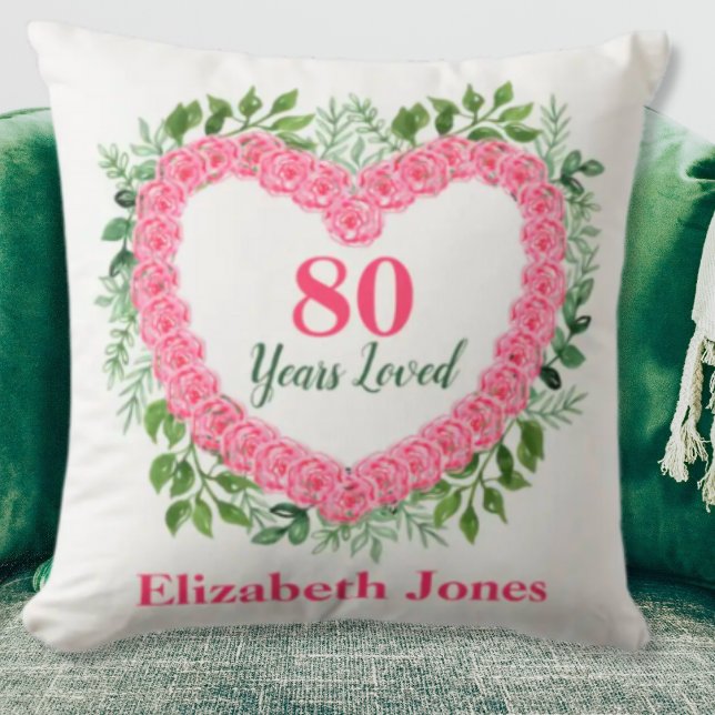 80e anniversaire Coussin - 80 ans Loved Design (Créateur téléchargé)