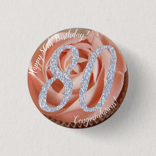 80e Anniversaire Cupcake 3 Cm Round Badge