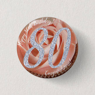 80e Anniversaire Cupcake 3 Cm Round Badge