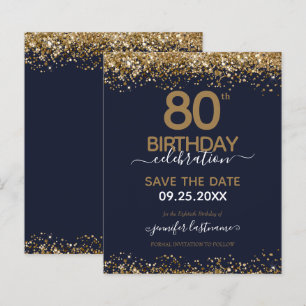 80e anniversaire Enregistrer la date Invitation bu