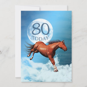 80e anniversaire Esprit cheval invitation de fête