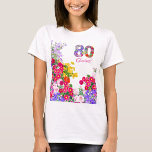 80e anniversaire fleuri invité d'honneur t-shirt