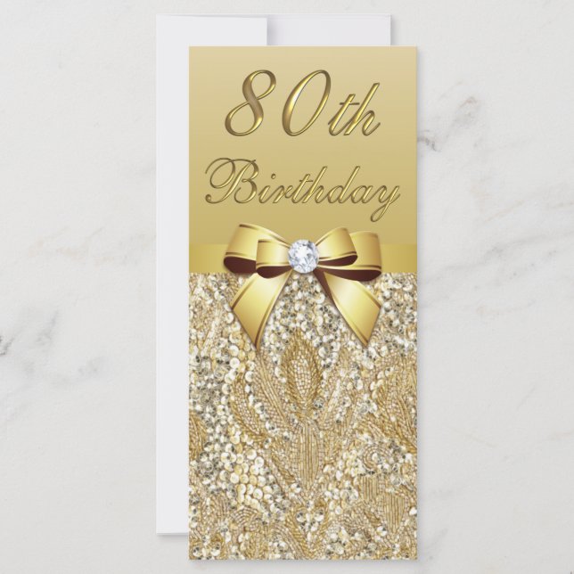 80e anniversaire Gold Faux Sequins Bow (Devant)